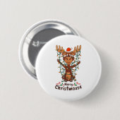 Merry Christmoose Christmas Moose Xmas Tree Lights Button (Vorne & Hinten)