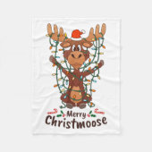 Merry Christmoose Christmas Moose Xmas Tree Lights Fleecedecke (Vorderseite)
