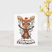 Merry Christmoose Christmas Moose Xmas Tree Lights Karte (Gelbe Blume)