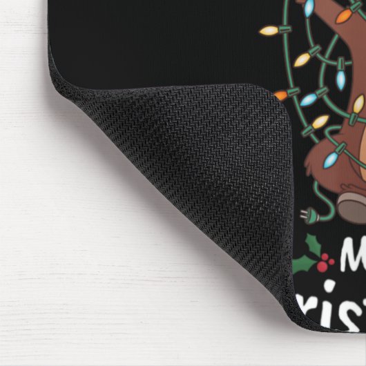 Merry Christmoose Christmas Moose Xmas Tree Lights Mousepad (Ecke)