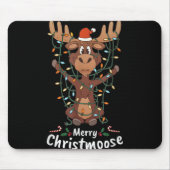 Merry Christmoose Christmas Moose Xmas Tree Lights Mousepad (Vorne)
