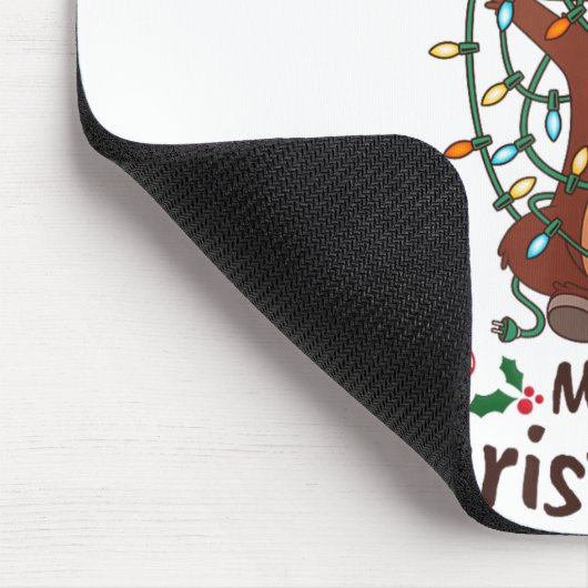 Merry Christmoose Christmas Moose Xmas Tree Lights Mousepad (Ecke)