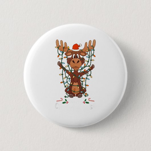 Merry Christmoose Christmas Mooses Xmas Tree Light Button (Vorderseite)