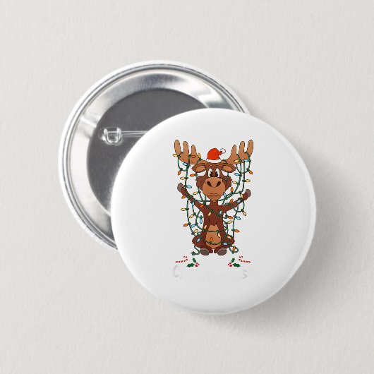 Merry Christmoose Christmas Mooses Xmas Tree Light Button (Vorne & Hinten)