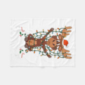 Merry Christmoose Christmas Mooses Xmas Tree Light Fleecedecke (Vorderseite (Horizontal))