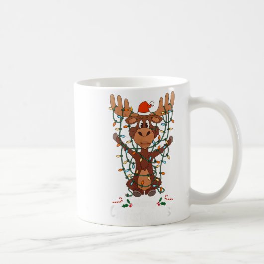 Merry Christmoose Christmas Mooses Xmas Tree Light Kaffeetasse (Rechts)