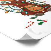 Merry Christmoose Christmas Mooses Xmas Tree Light Poster (Ecke)