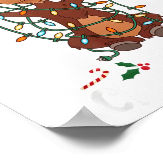 Merry Christmoose Christmas Mooses Xmas Tree Light Poster (Ecke)