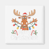 Merry Christmoose Christmas Tree Lights Santa Hat  Magnet (Vorne)