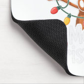 Merry Christmoose Christmas Tree Lights Santa Hat Mousepad (Ecke)