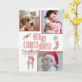 Merry "Christmoose" Custom Foto Weihnachten Karte (Gelbe Blume)