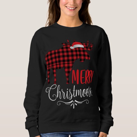 Merry Christmoose Familie Christmas Pajamas Moose Sweatshirt (Vorderseite)