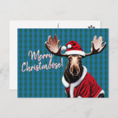 Merry Christmoose Feiertagspostkarte (Vorne/Hinten)