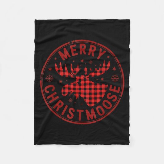 Merry Christmoose Funny Christmas Badge Moose Part Fleecedecke (Vorderseite)