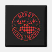 Merry Christmoose Funny Christmas Badge Moose Part Magnet (Vorne)