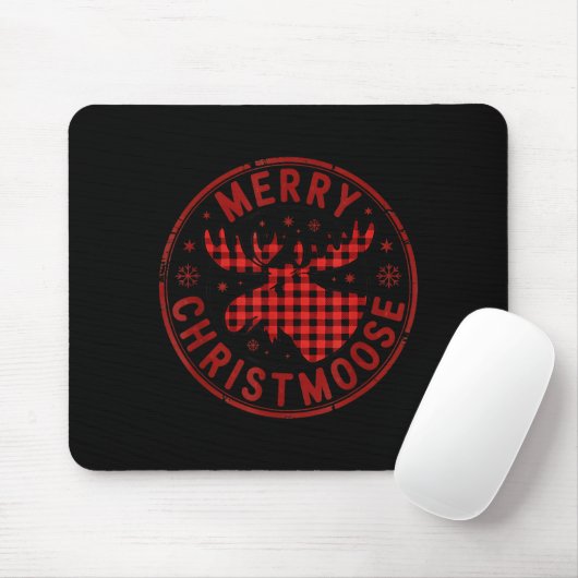 Merry Christmoose Funny Christmas Badge Moose Part Mousepad (Mit Mouse)