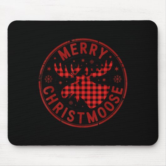 Merry Christmoose Funny Christmas Badge Moose Part Mousepad (Vorne)