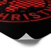 Merry Christmoose Funny Christmas Badge Moose Part Poster (Ecke)