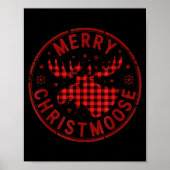 Merry Christmoose Funny Christmas Badge Moose Part Poster (Vorne)