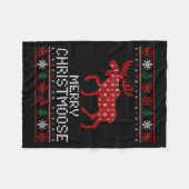 Merry Christmoose Funny Christmas Moose Sweater An Fleecedecke (Vorderseite (Horizontal))