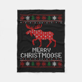Merry Christmoose Funny Christmas Moose Sweater An Fleecedecke (Vorderseite)