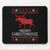 Merry Christmoose Funny Christmas Moose Sweater An Mousepad (Vorne)