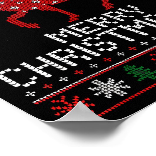 Merry Christmoose Funny Christmas Moose Sweater An Poster (Ecke)