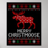 Merry Christmoose Funny Christmas Moose Sweater An Poster (Vorne)