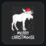 Merry Christmoose Funny Hat Santa Christmas Moose Quadratischer Aufkleber<br><div class="desc">Das ist ein großartiges Weihnachtsgeschenk. Ihre Familie,  Freunde oder Kinder werden dieses Geschenk Liebe,  nachdem Sie es ihnen geben. Wir wünschen Ihnen und Ihrer Familie und Ihren Freunden frohe Weihnachten.</div>
