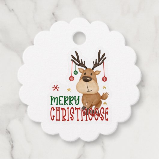 Merry Christmoose Geschenkanhänger (Vorderseite)