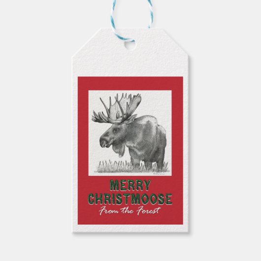 Merry Christmoose Geschenkanhänger (Vorderseite)