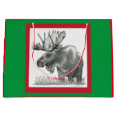 Merry Christmoose Große Geschenktüte (Vorderseite)