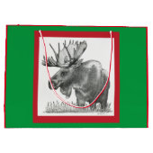 Merry Christmoose Große Geschenktüte (Rückseite)