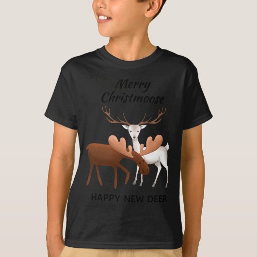 Merry Christmoose Happy New Deer T Shirt  (Vorderseite)