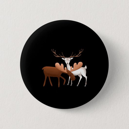 Merry Christmoose Happy New Deer T Shirt  Button (Vorderseite)