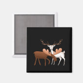 Merry Christmoose Happy New Deer T Shirt  Magnet (Vorderseite/Rückseite)