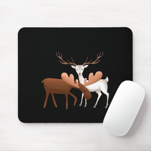 Merry Christmoose Happy New Deer T Shirt Mousepad (Mit Mouse)