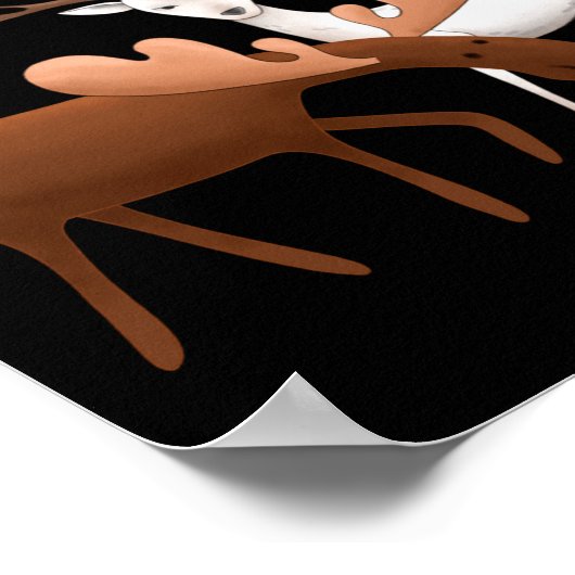 Merry Christmoose Happy New Deer T Shirt  Poster (Ecke)