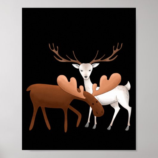 Merry Christmoose Happy New Deer T Shirt  Poster (Vorne)