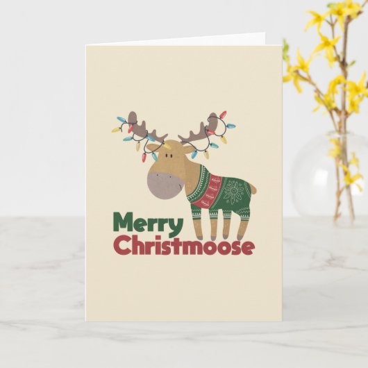 Merry Christmoose Karte (Gelbe Blume)