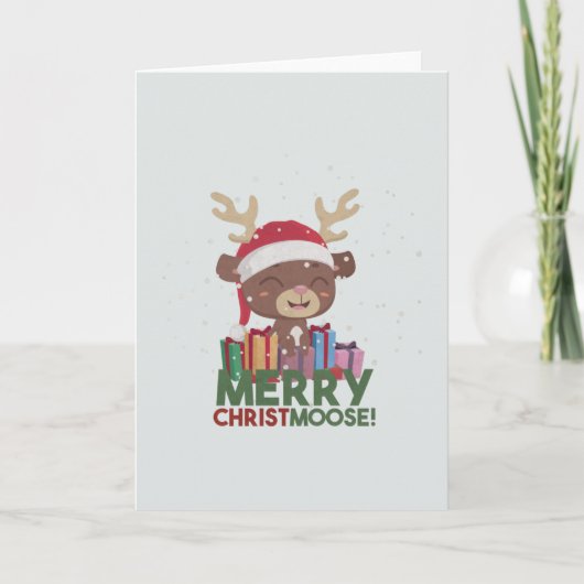 Merry Christmoose Karte (Vorderseite)
