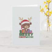 Merry Christmoose Karte (Gelbe Blume)