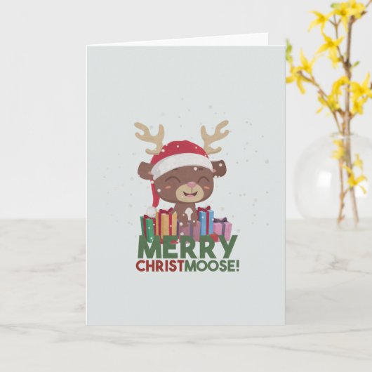 Merry Christmoose Karte (Gelbe Blume)