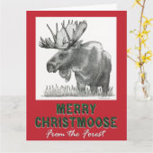 Merry ChristMoose Karte (Gelbe Blume)