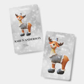 Merry Christmoose mit einem Hut Ausweis (Vorder- & Rückseite)