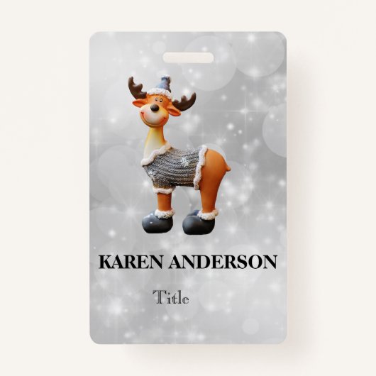 Merry Christmoose mit einem Hut Ausweis (Vorderseite)