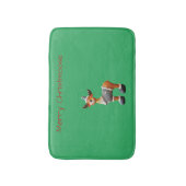 Merry Christmoose mit einem Hut Badematte (Vorderseite Vertikal)