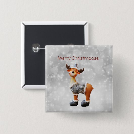 Merry Christmoose mit einem Hut Button (Vorne & Hinten)