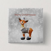 Merry Christmoose mit einem Hut Button (Vorderseite)