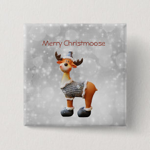 Merry Christmoose mit einem Hut Button
